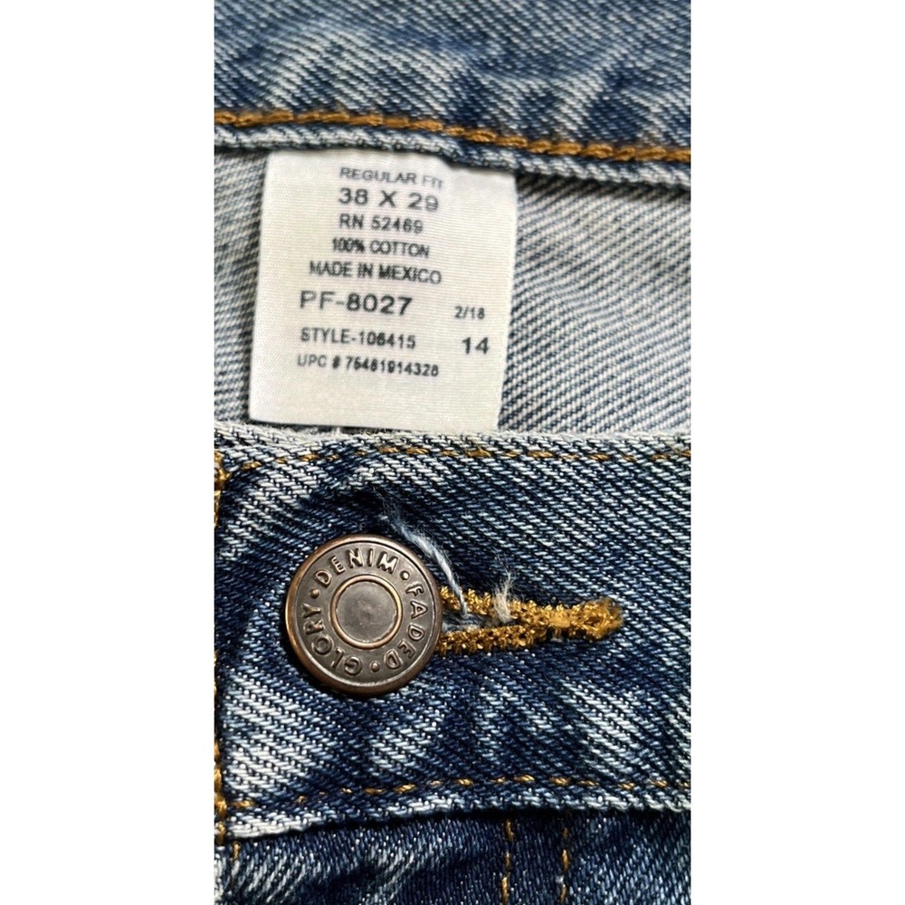 Faded Glory Classic Fit Blue Denim Jeans Mens 38x29 100% Cotton Lot of 2 - Picture 13 of 13